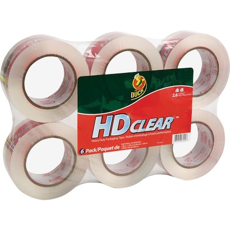 Duck Brand Packaging Tape, 1.88x109.3yds, 2.6mil, Clear 6PK DUC299016